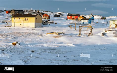 Colourful Houses In The Tiny Inuit Village Of Oqaatsut In West