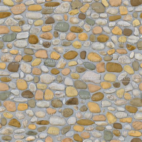 Clean Multicolored Wall Cobblestone Top Texture