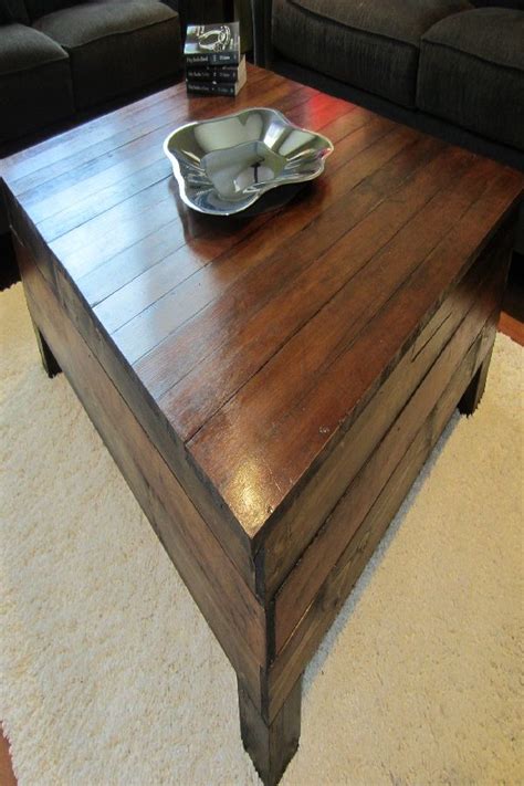Awesome Leftover Flooring Diy Coffee Table Project From Wooden Tiles