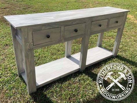 Grey Entryway Table With Drawers Etsy