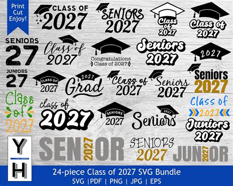 Class Of 2027 Svg Bundle Senior 2027 Svg Seniors 2027 Png Etsy