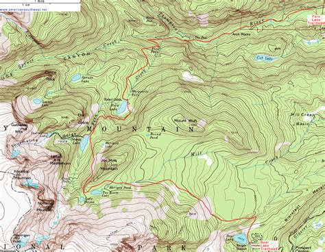 Rocky Mountain National Park Elevation Map Map