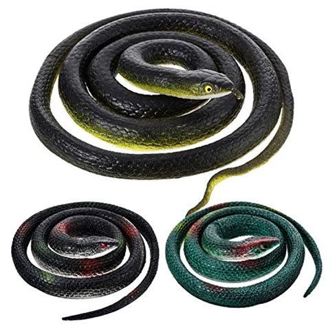 Blulu Large Rubber Snakes Realistic Fake Snake Black Mamba Snake Toys