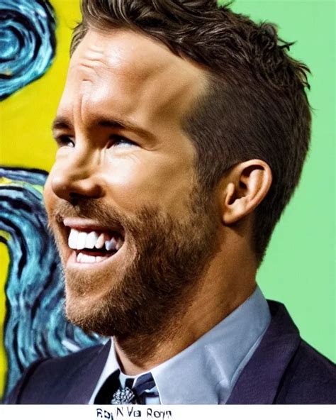 Ryan Reynolds Laughing Maniacally By Vincent Van Gogh Stable