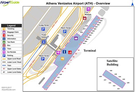 Athens Airport Terminal Map Athens Airport Gate Map Greece