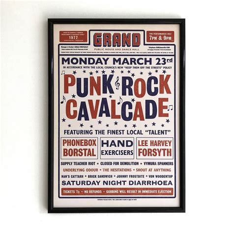 Punk Rock Gig Poster Print Vintage Retro 1977 Pub Etsy In 2020