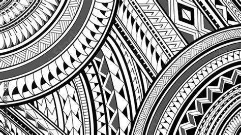 8k Maori Polynesian Pattern Design Illustrations On A White Background
