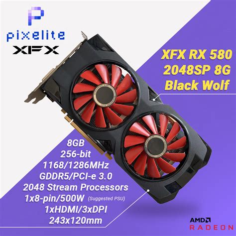 Used Xfx Rx 580 Rx580 2048sp 8g 8gb D5 Dual Fan Amd Graphic Graphics