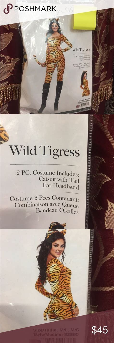 costume wild tigress costumes catsuit ear headbands