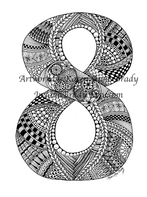 Irelandbrady Musings To Ponder Zentangle Inspired Number Eight