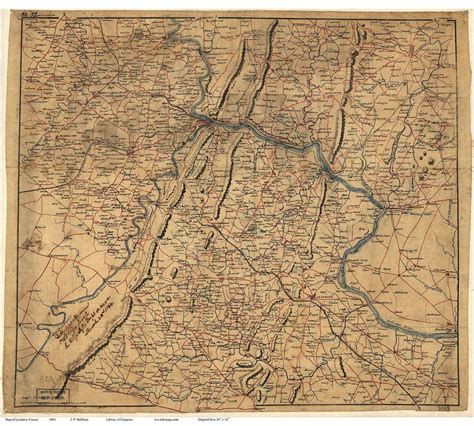 Loudoun County And More Virginia 1864 Old Wall Map With Etsy