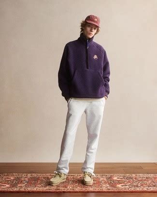 Teenager Violetten Pullover Kombinieren Herbst Herren Outfits