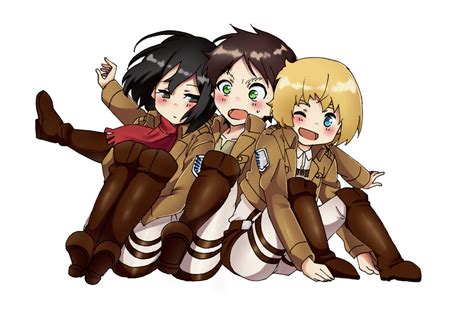 Eren Mikasa Armin Aot Anime Ibispaint