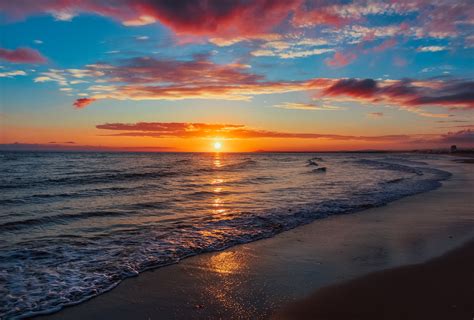 Free Images Ocean Sunset Water Cloud Atmosphere Daytime