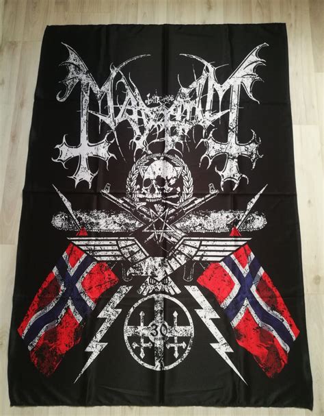 Mayhem Pure Armageddon 30 Years Flag Cloth Poster Banner Black Metal