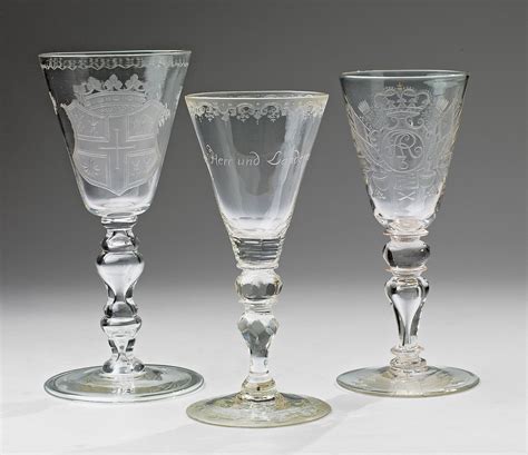 Three German Cut Glass Cups Lot 470