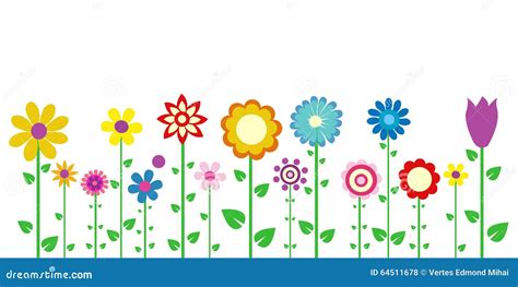 Colorful Spring Flowers Stock Vector Image 64511678