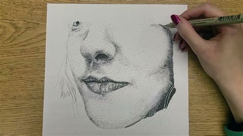 Easy Way To Make A Stippled Portrait Drawing Youtube