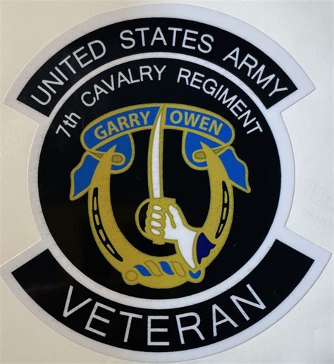 Us Army 7th Cavalry Regiment Veteran Sticker Decal Patch Co
