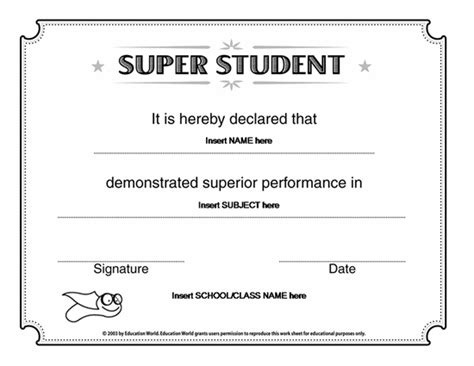 Microsoft Word Super Student Certificate Template Award Certificates