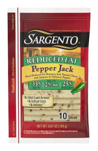 Sargento Reduced Fat Pepper Jack Sliced Cheese Slices Oz