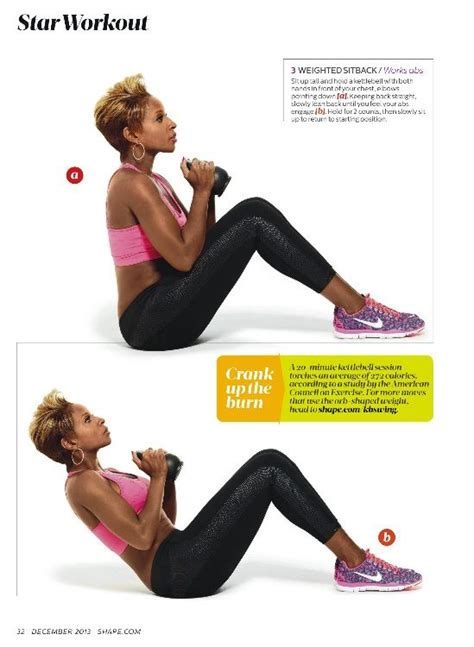 Mary J Bliges Workout From The December Issue Of Shape Magazine Workout Total Body Workout