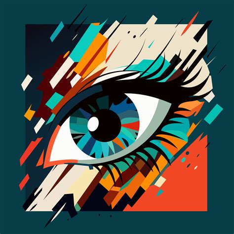 Eye In Abstract Art Style Cube Style For Poster Banner Or Background