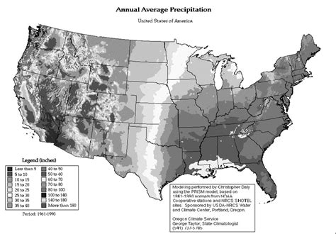 Average Annual Precipitation For The United States Oregon Climate