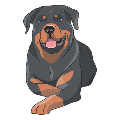 Design Png E Svg De Ilustração De Cão Rottweiler Deitado Para Camisetas