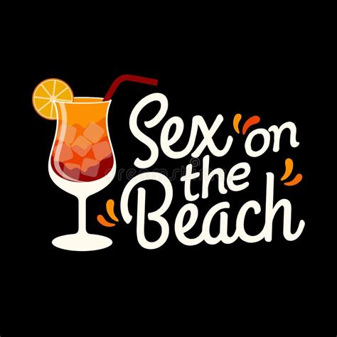 Cocktail Sex On The Beach With Ingredients Vector Illustration Stock Vector Illustration Of