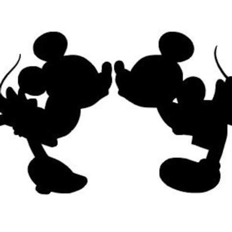 Mickey And Minnie Kissing Silhouette Png Etsy