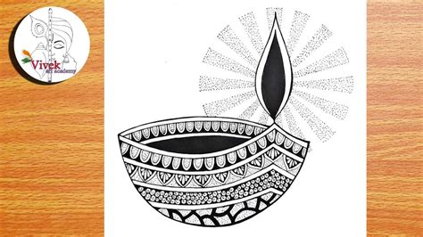 Diya Mandala Art For Beginners Diya Doodle Art Step By Step Youtube