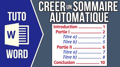 Word CrÉer Un Sommaire Automatique Table Des Matières Hiérarchie