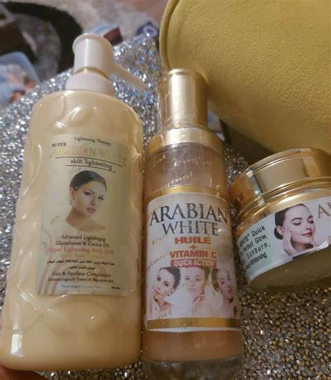 Arabian White Body Lotion Serum Face Cream 3pc Set Skin Glow Haven