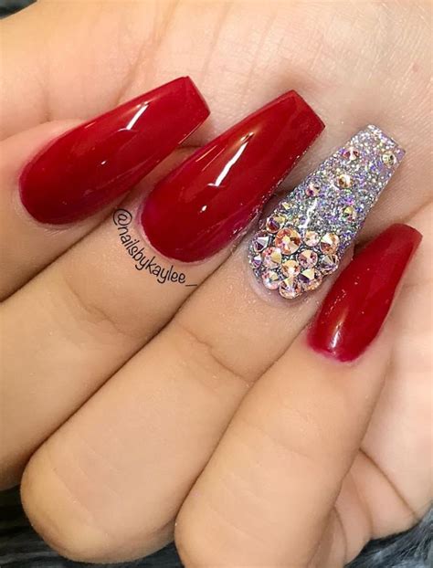 40 Classic Red Nail Designs Youll Fall In Love With Red And Silver
