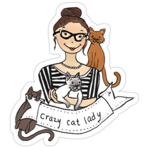 Crazy Cat Lady Stickers By Zoé Arseneau Redbubble