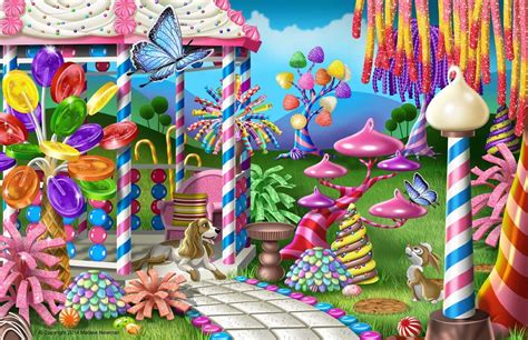 Candy Garden Illustration Of A Fantasy World Made Up Of Candy Yummmmmy