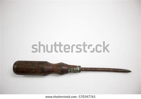 Antique Rusty Screwdriver Wooden Handle On Stock Photo 570347761