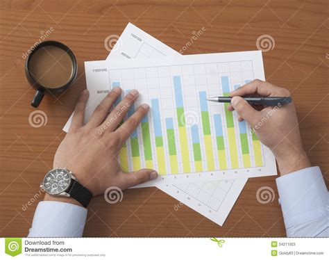 Project Manager Analyze Data Stock Image Image Of Place Horizontal