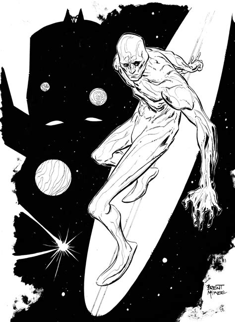 Silver Surfer And Galactus Pinup By Brent Mckee