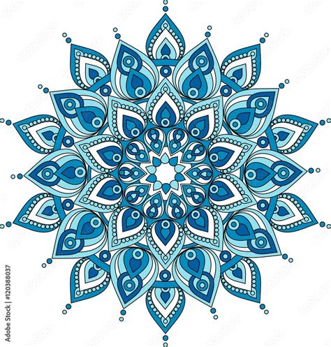 Vector Decorative Blue Mandala Illustration Stock Vektorgrafik Adobe