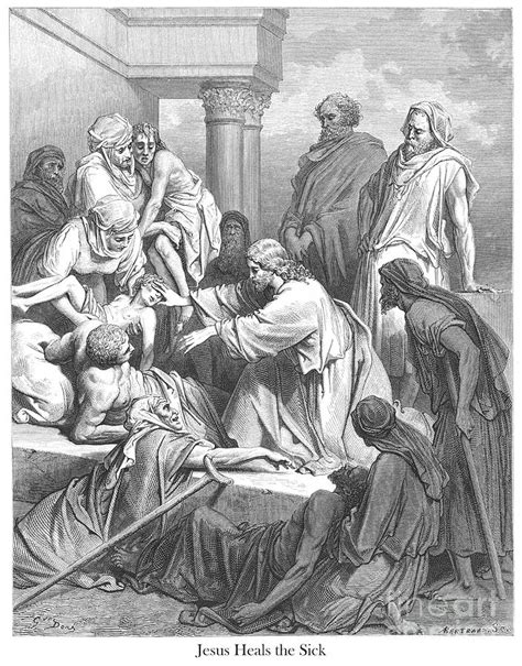 Engraving Of Jesus Healing The Sick By Gustave Dore W1 Photograph By