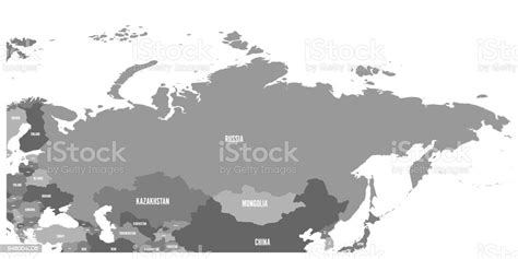 Political Map Of Russia And Surrounding European And Asian Countries