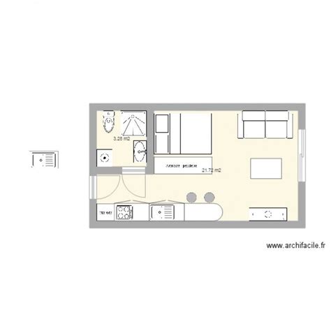 25m2 Plan De 2 Pièces Et 25 M2 Studio Apartment Floor Plans Studio