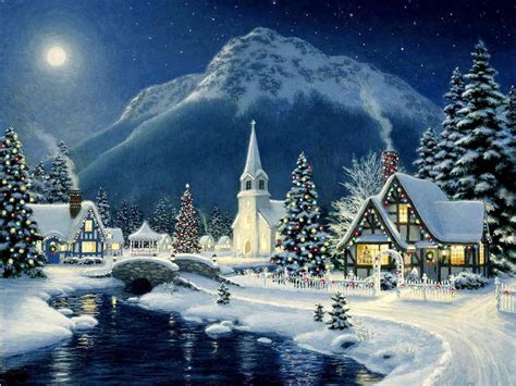 Beautiful Christmas Scene - Christmas Wallpaper (40690049) - Fanpop