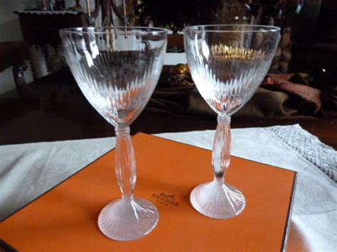 hermès paris two crystal wine glasses catawiki