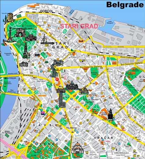 Belgrade Sightseeing Map