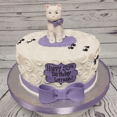 Cat Lover Birthday Cake Made By Kakes By Kena Happy 50th Birthday