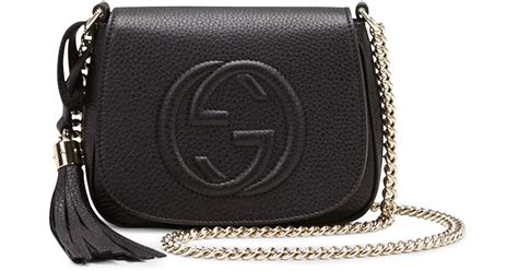 Gucci Soho Leather Chain Crossbody Bag In Black Lyst