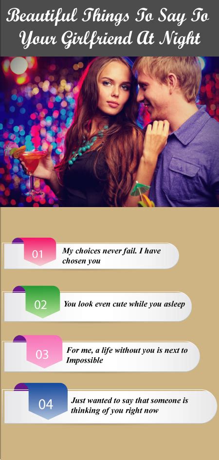Getting your girlfriend a meaningful gift doesn't have to require hours of internet research. Beautiful Things To Say To Your Girlfriend At Night | Your ...